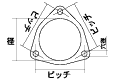 3穴フランジ寸法図